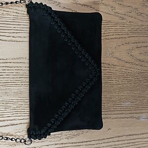 Rodo, crossbody black suede bag